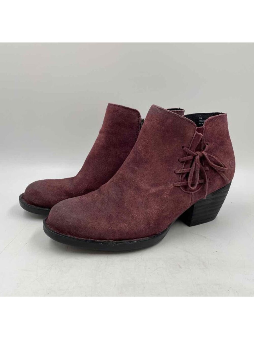 Born Suede Leather Red Women's Shoe Size 8 Wine Solid Boots
